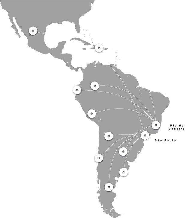Escritórios em São Paulo e Rio de Janeiro que atendem o Brasil e a América Latina